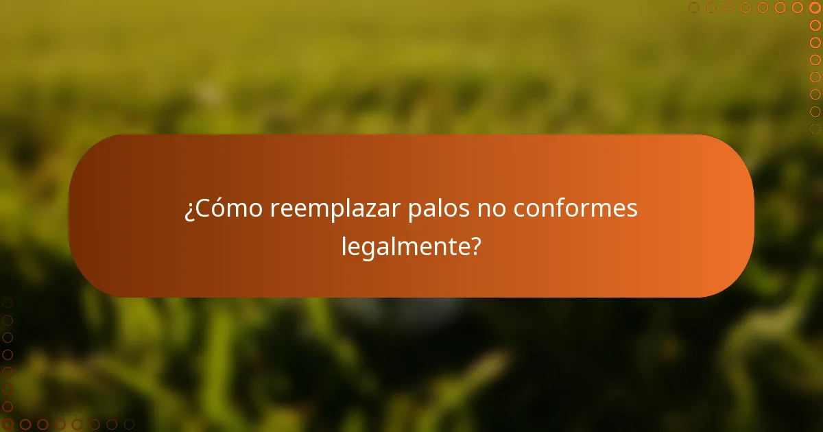 ¿Cómo reemplazar palos no conformes legalmente?